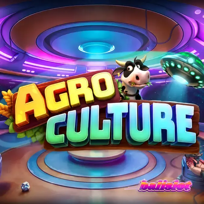 Tampilan visual slot AgroCulture dengan tema invasi alien di lahan pertanian