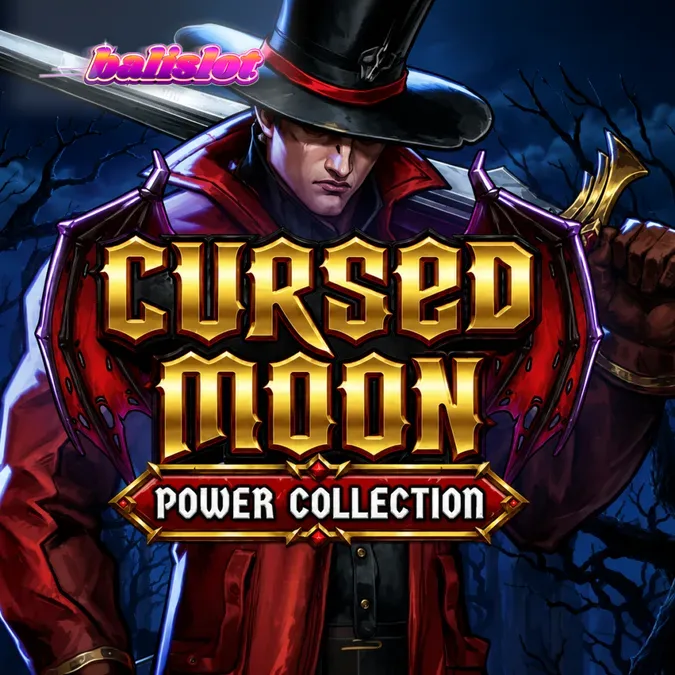 Tampilan visual slot Cursed Moon Power Collection dengan tema gothic